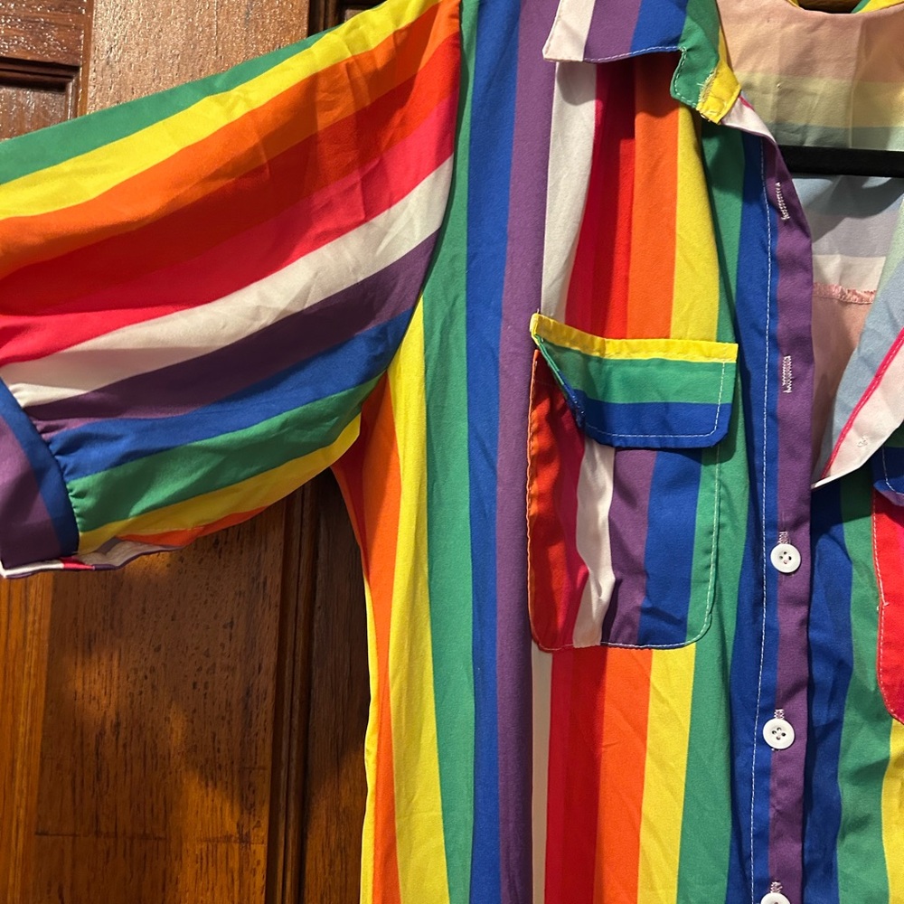 Colorful Striped Button-Up Dress - Picture 3 of 7